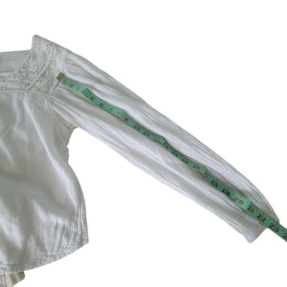 Free People Small Artsy Boho Gauze Tassels Ties Bohemian Top Blouse Cottagecore - Picture 9 of 11